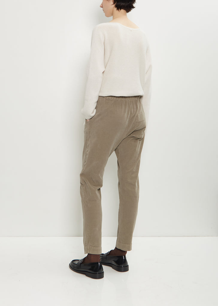 Velvet Slim Trousers — Marron Glace