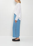 Velvet Ribbon Handwoven Linen Pants — Denim