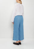 Velvet Ribbon Handwoven Linen Pants — Denim