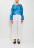 Velvet Ribbon Handwoven Linen Pants — Rice