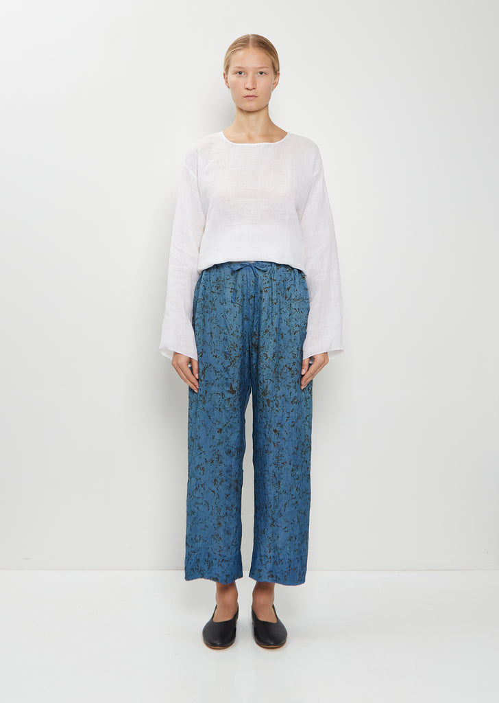 Wide Leg Silk Taffeta Pants