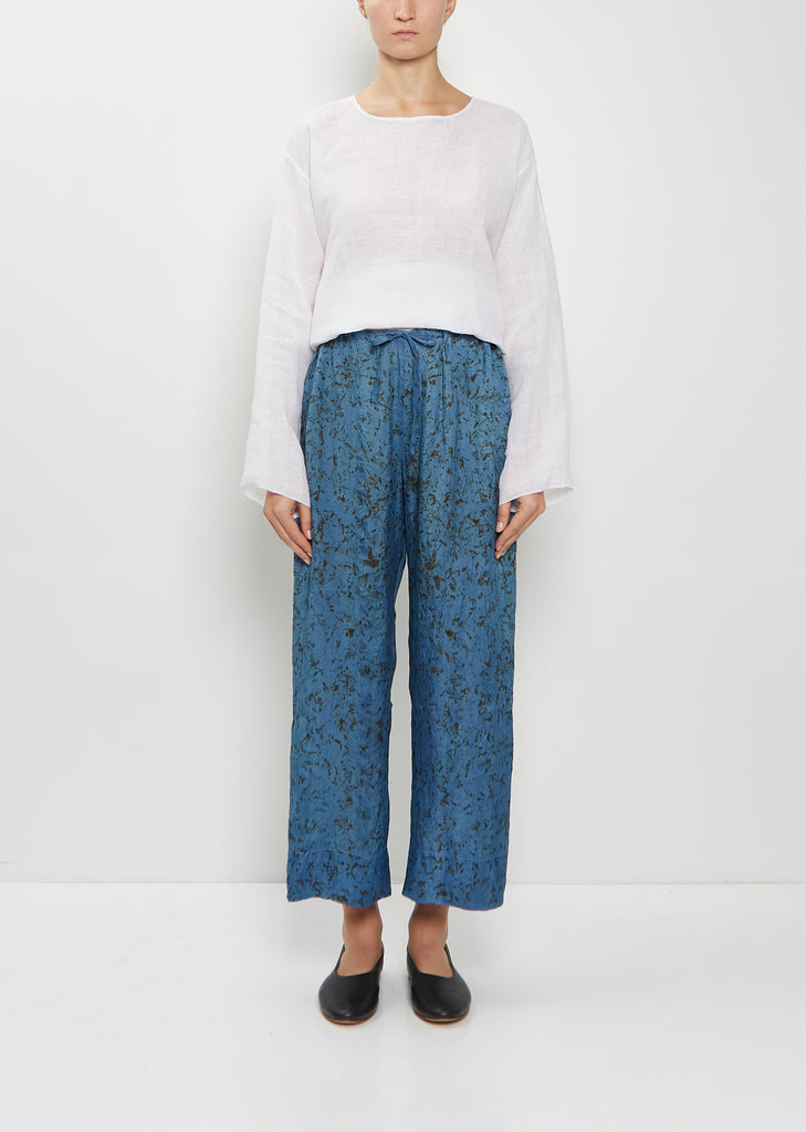 Wide Leg Silk Taffeta Pants