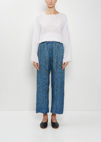 Wide Leg Silk Taffeta Pants