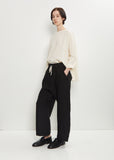 Stretch Wool Cotton Wide Trousers