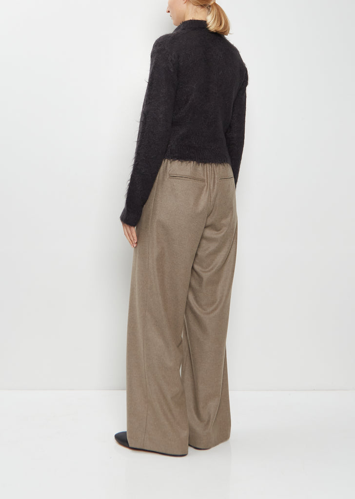 Brushed Mohair Knit Polo — Ink Black
