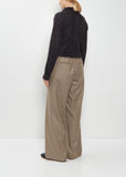 Brushed Mohair Knit Polo — Ink Black