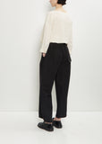 Stretch Wool Cotton Wide Trousers
