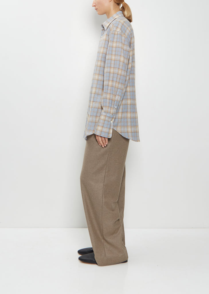 Airy Wool Flannel Shirt — Light Blue
