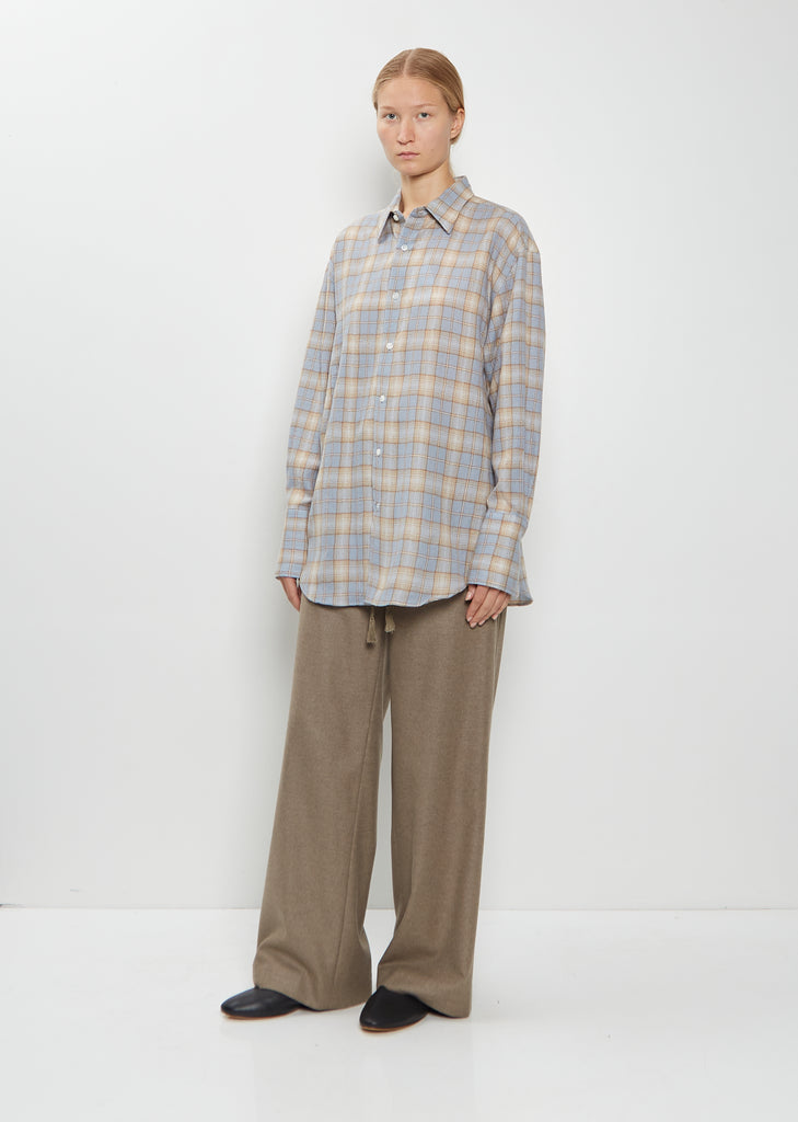 Airy Wool Flannel Shirt — Light Blue