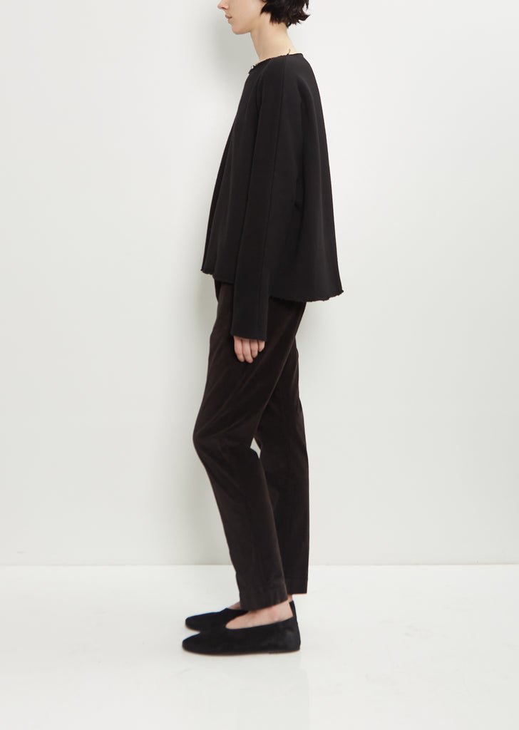 Heavy Jersey Raw Edge Sweater — Black