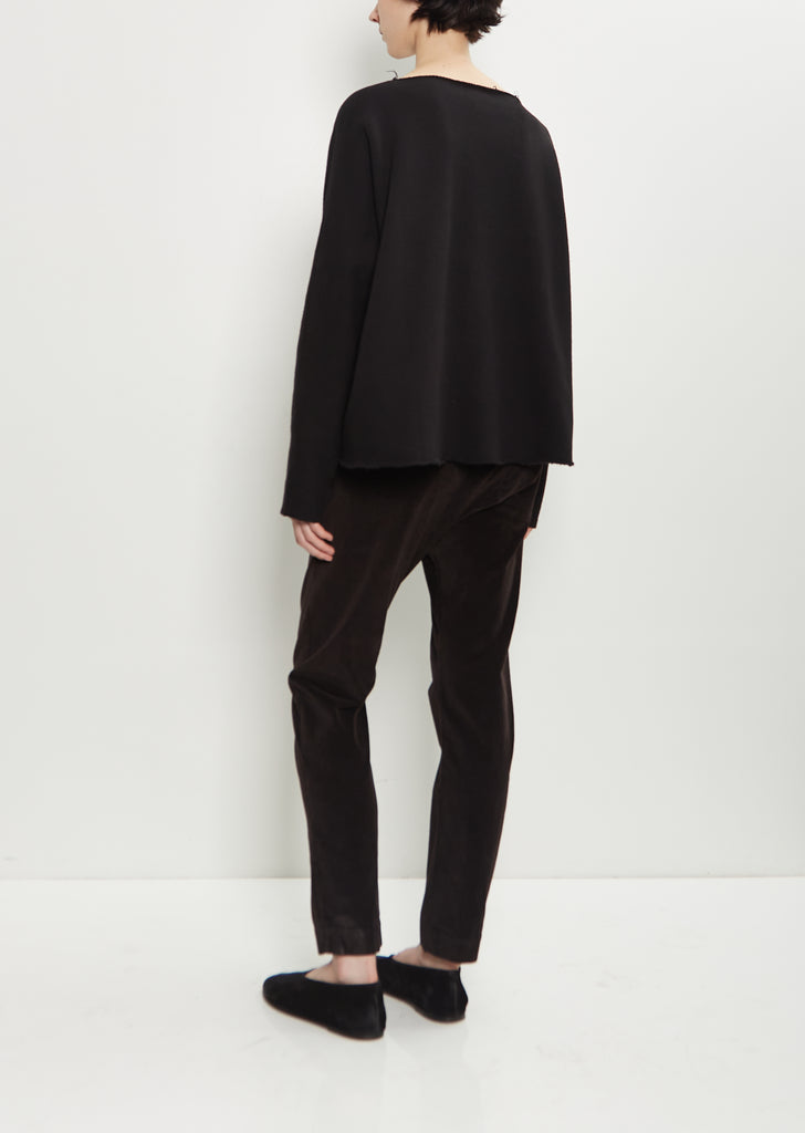 Heavy Jersey Raw Edge Sweater — Black
