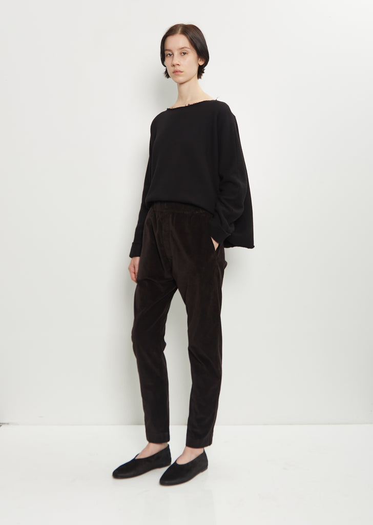 Heavy Jersey Raw Edge Sweater — Black