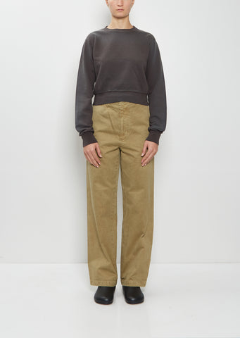 Dyed Cotton Chino Pants — Beige