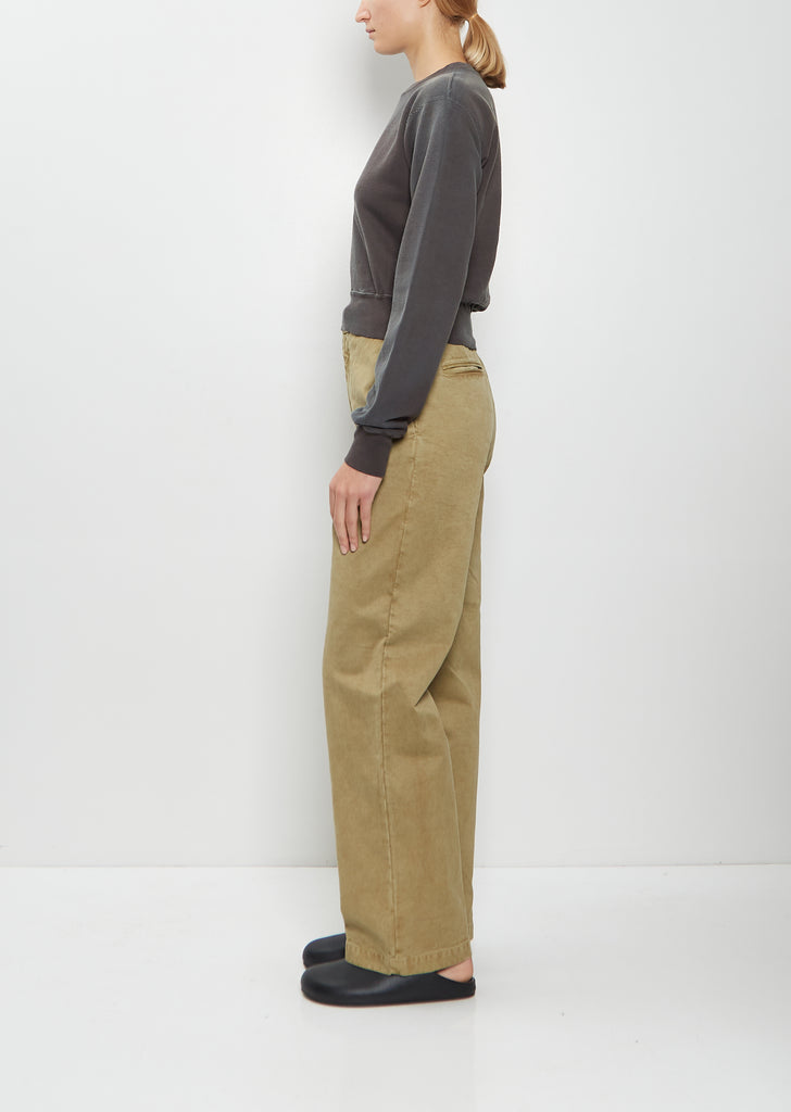 Dyed Cotton Chino Pants — Beige