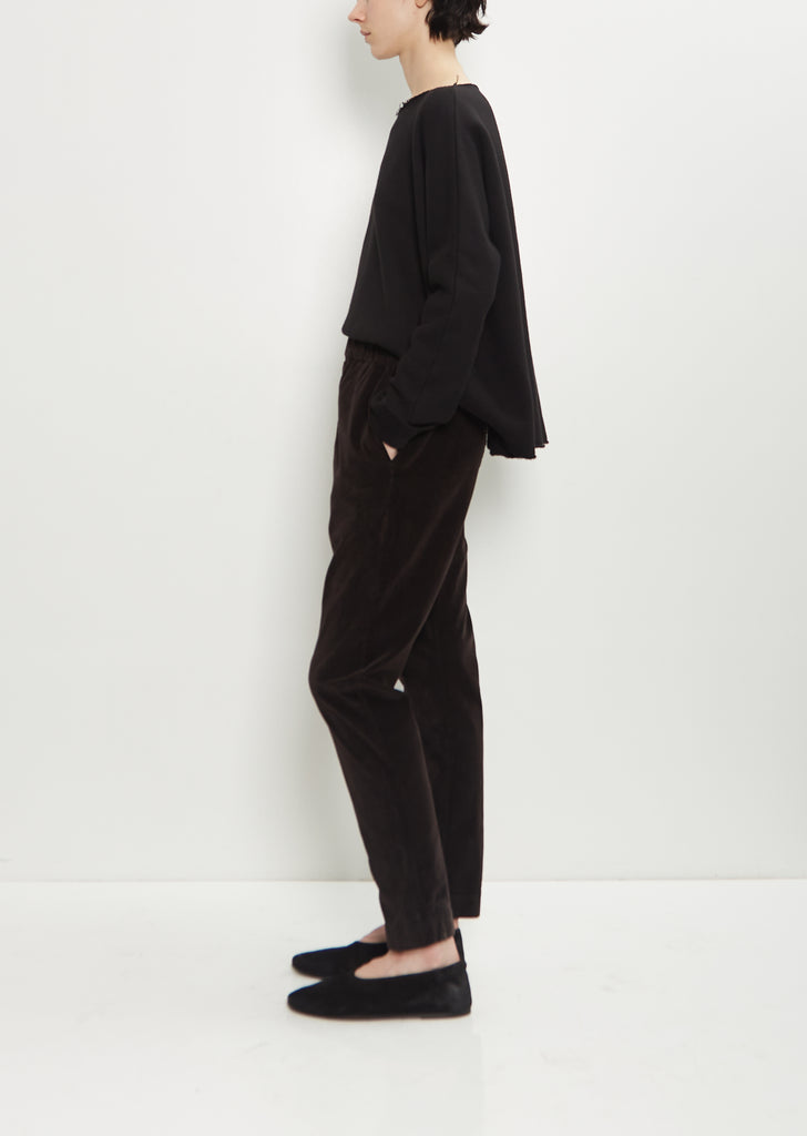 Velvet Slim Trousers — Chocolate