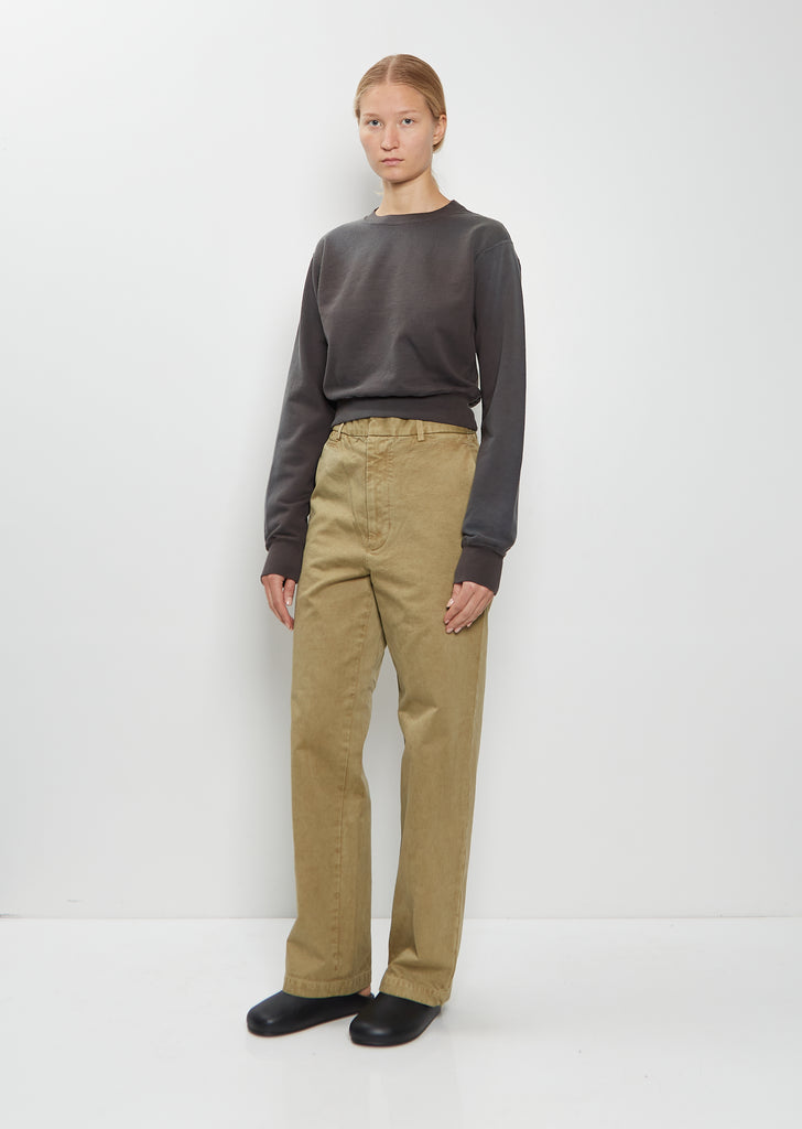 Dyed Cotton Chino Pants — Beige
