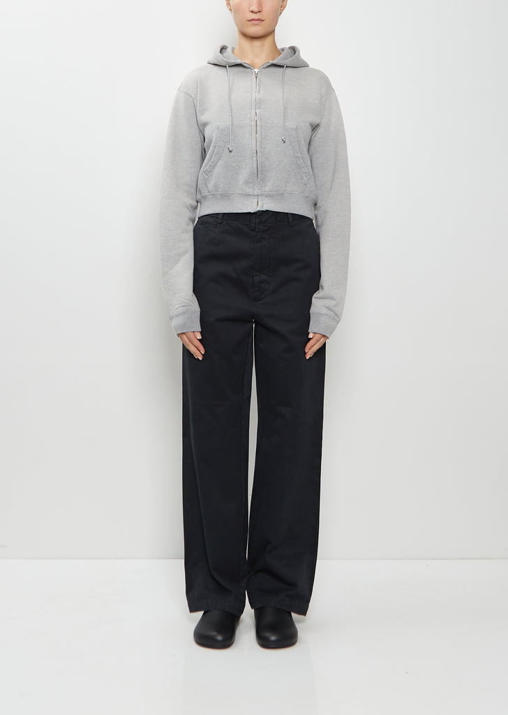 Dyed Cotton Chino Pants — Black