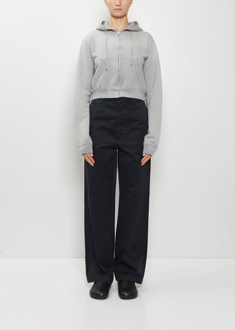 Dyed Cotton Chino Pants — Black