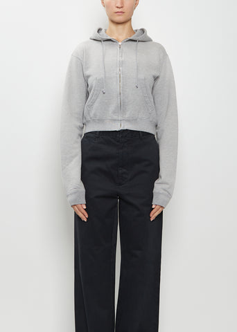 Dyed Pima Cotton Zip Sweatshirt — Top Gray