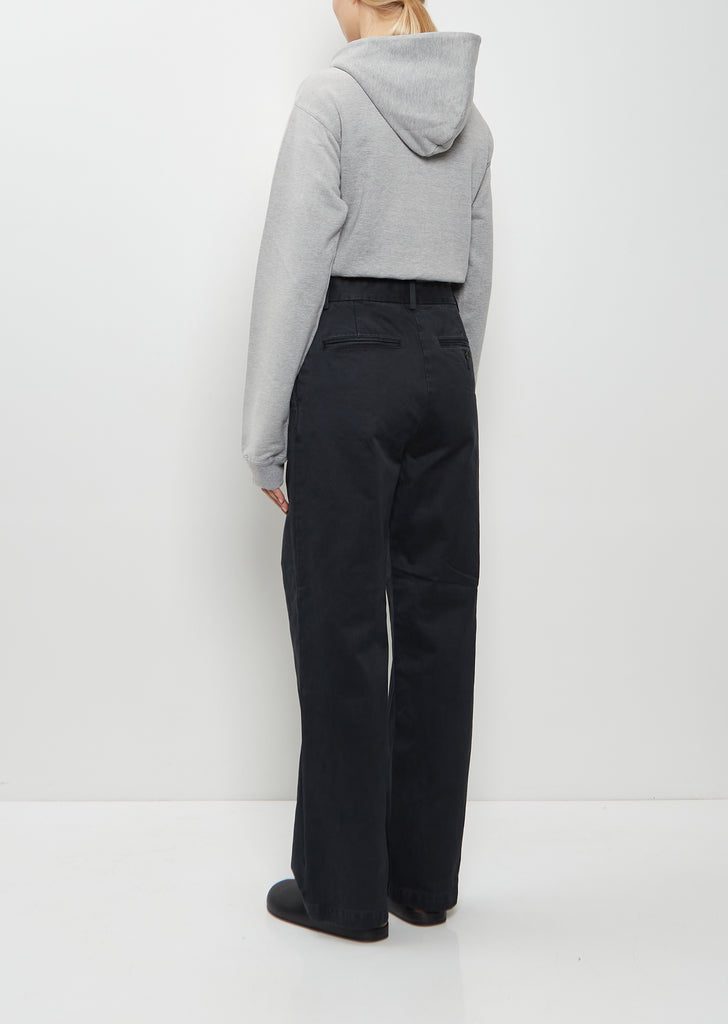 Dyed Cotton Chino Pants — Black