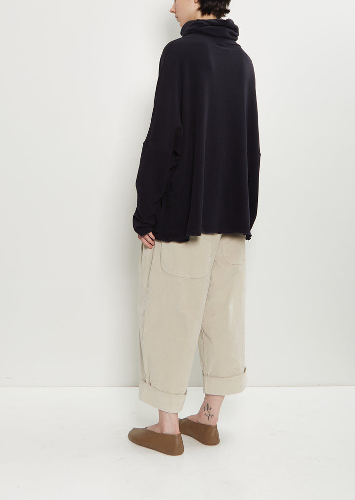 Stretch Jersey Turtleneck Sweater — Black