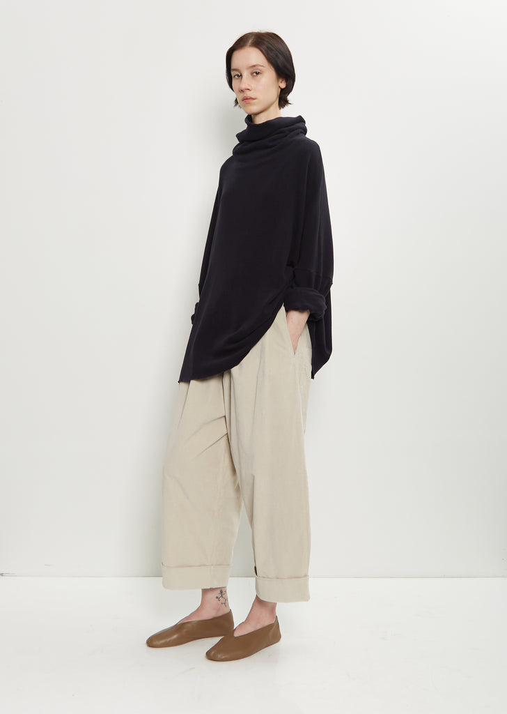 Stretch Jersey Turtleneck Sweater — Black