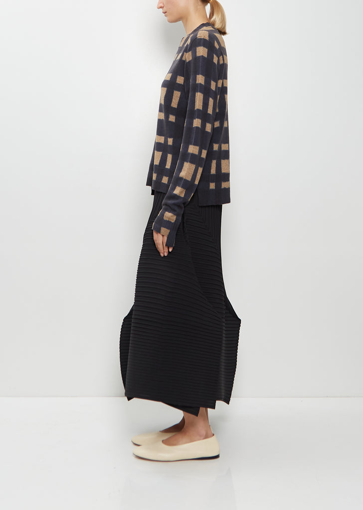 Hand-Dyed Wool Cashmere Silk Pullover — Navy