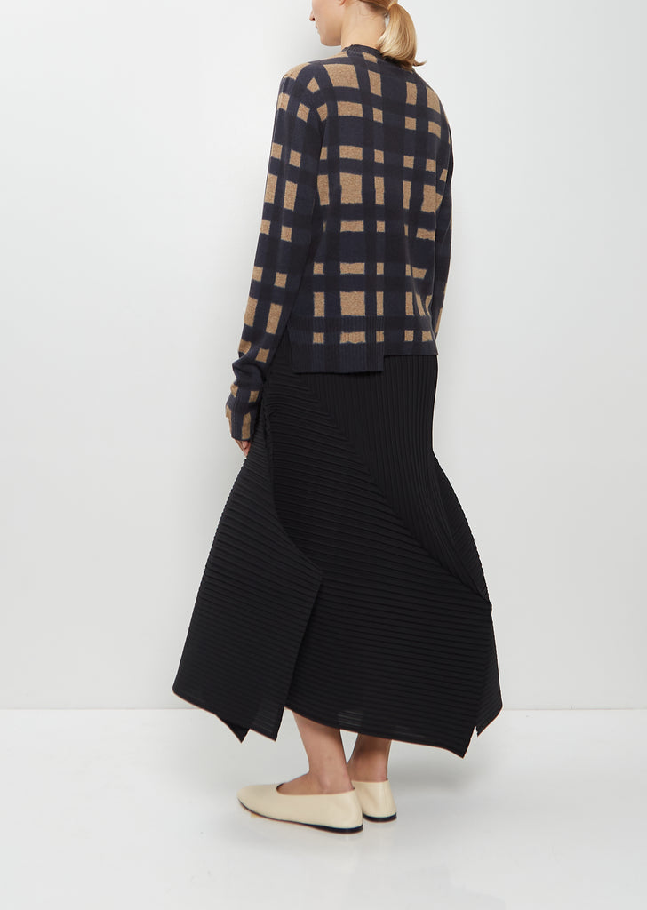 Hand-Dyed Wool Cashmere Silk Pullover — Navy