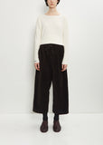 Velvet Cropped Wide Trousers — Chocolate
