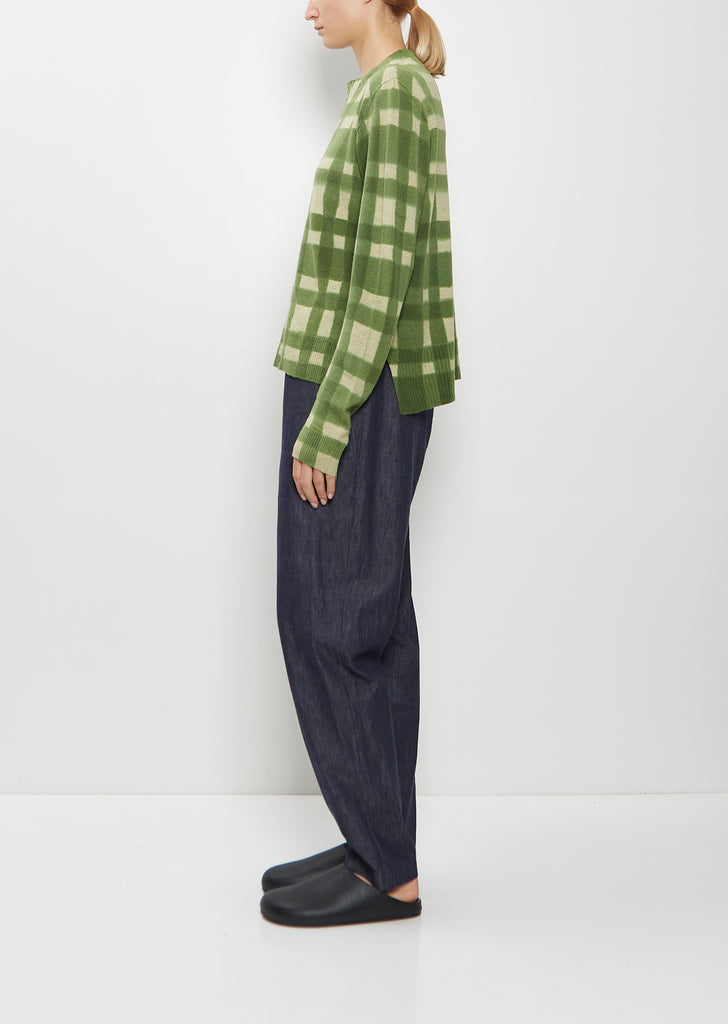 Hand-Dyed Wool Cashmere Silk Pullover — Green