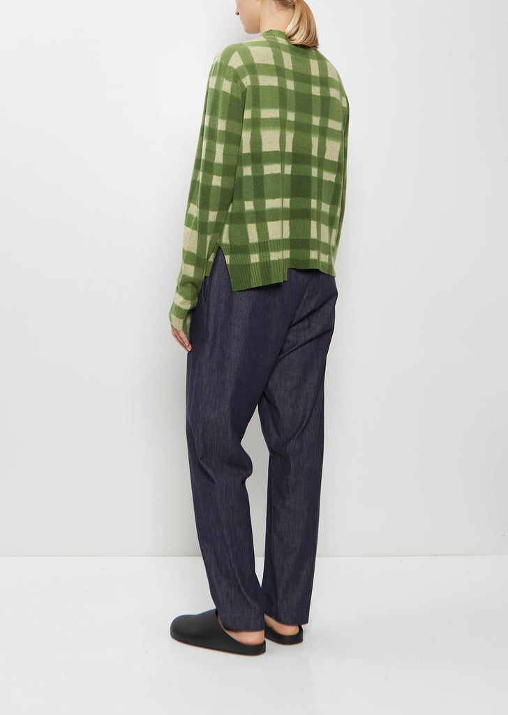 Hand-Dyed Wool Cashmere Silk Pullover — Green