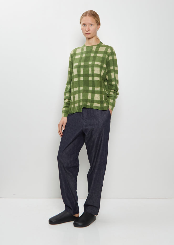 Hand-Dyed Wool Cashmere Silk Pullover — Green