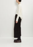 Velvet Cropped Wide Trousers — Chocolate