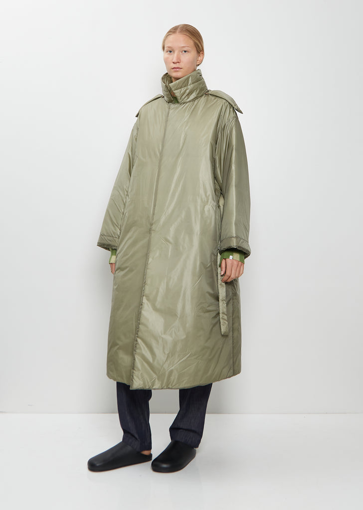 Technical Padded Coat — Light Green