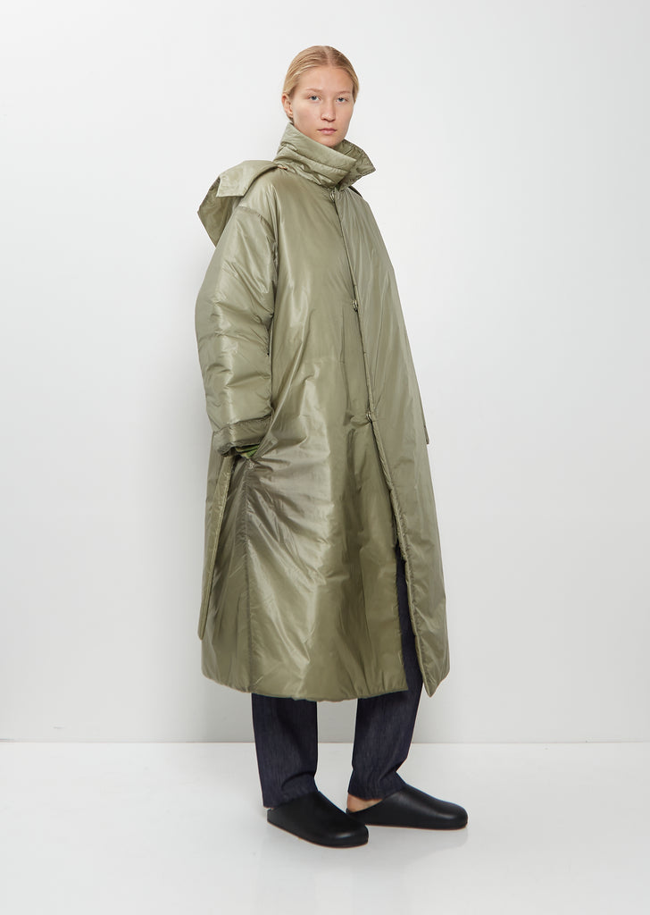 Technical Padded Coat — Light Green