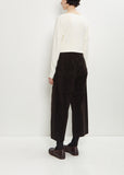 Velvet Cropped Wide Trousers — Chocolate