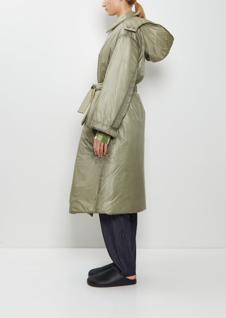 Technical Padded Coat — Light Green
