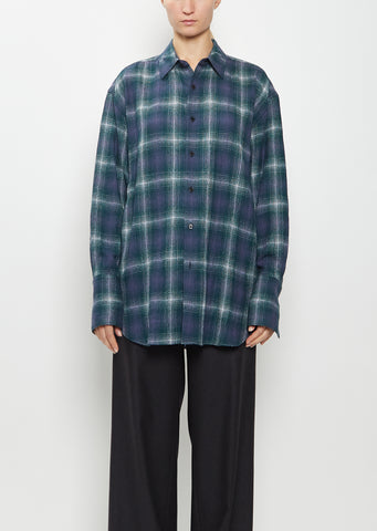 Airy Wool Flannel Shirt — Navy