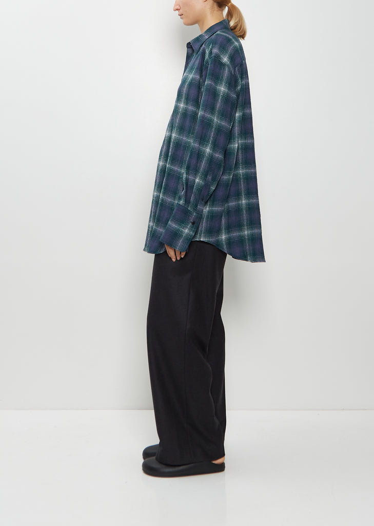 Airy Wool Flannel Shirt — Navy