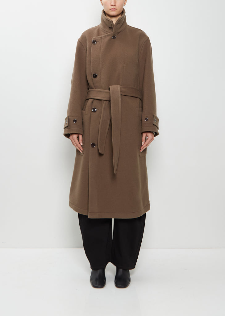 Wrap Wool Coat — Dark Squirrel