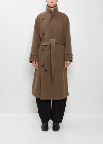 Wrap Wool Coat — Dark Squirrel