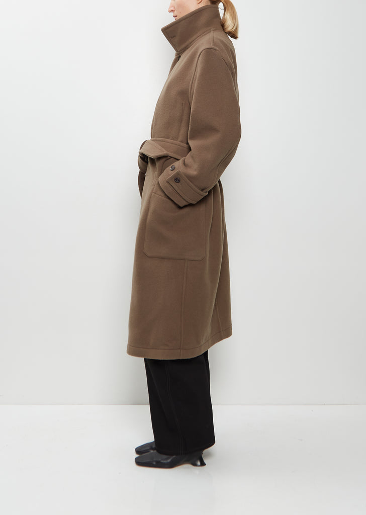 Wrap Wool Coat — Dark Squirrel