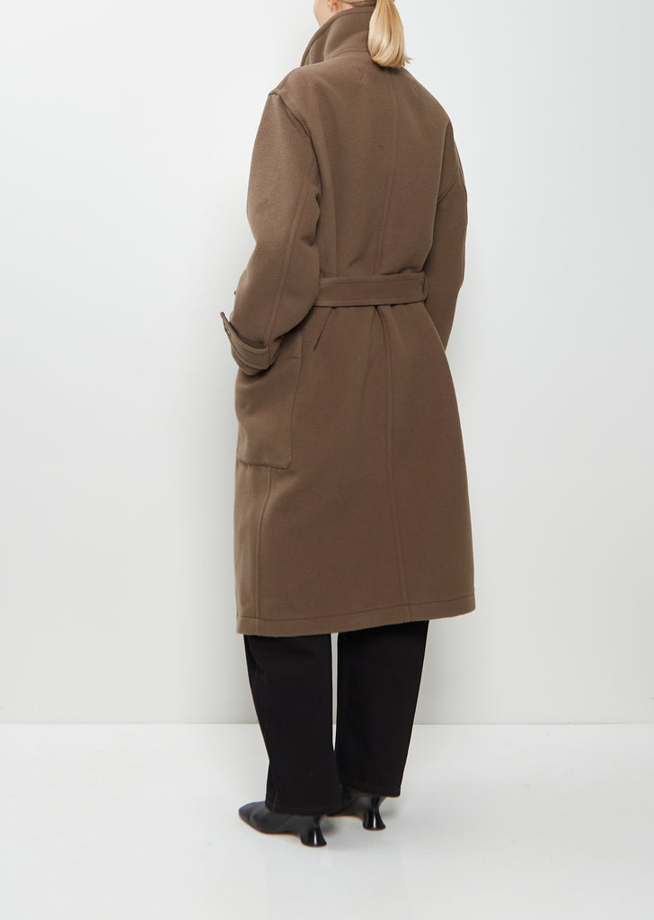Wrap Wool Coat — Dark Squirrel