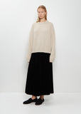 Crew Neck Ribbed Raglan Cashmere Sweater — Oatmeal