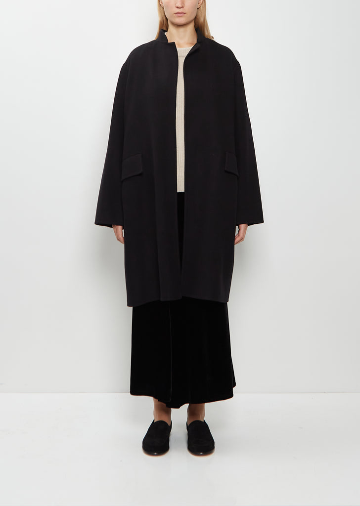 Stand Collar Double Face Wool Coat
