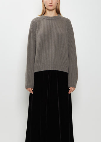 Ribbed Cashmere Sweater — Storm