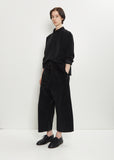 Velvet Short Collar Shirt — Black