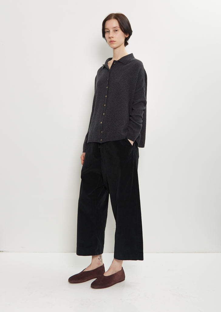 Cashmere Polo Sweater — Almost Black