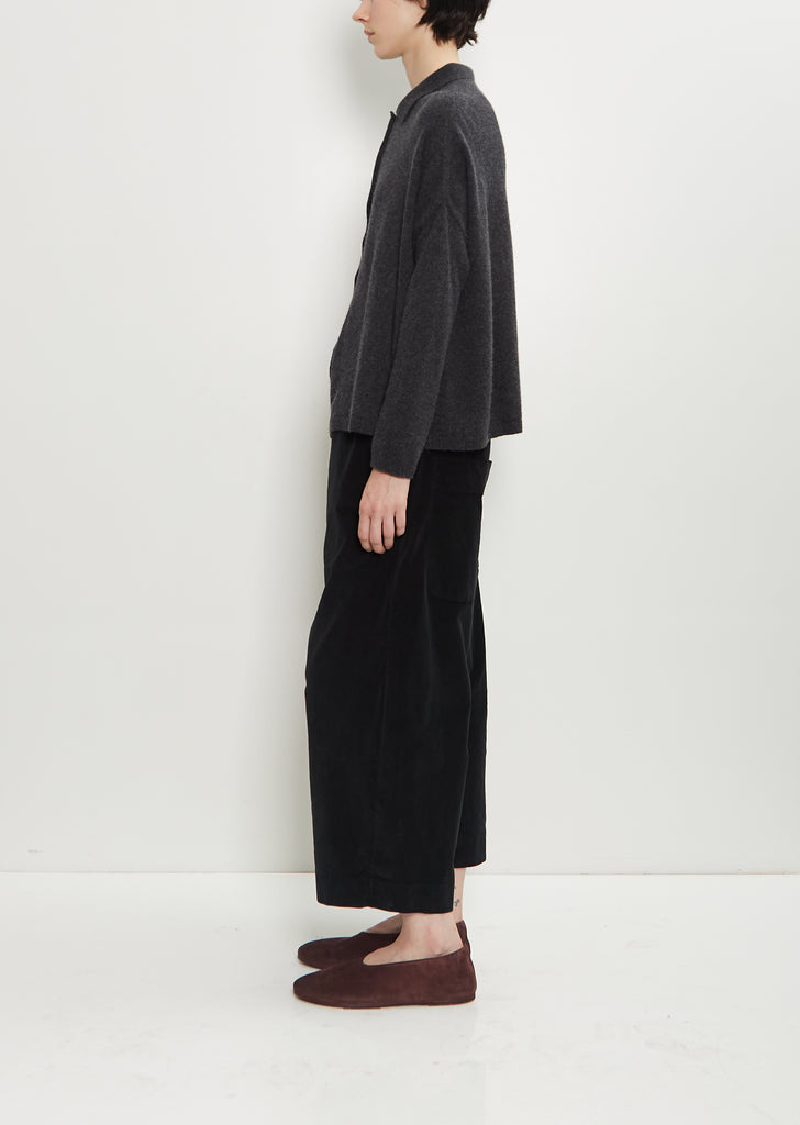 Cashmere Polo Sweater — Almost Black