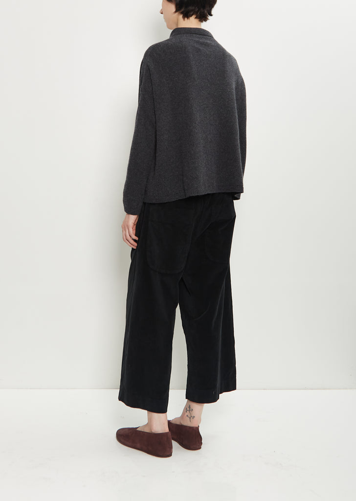 Cashmere Polo Sweater — Almost Black